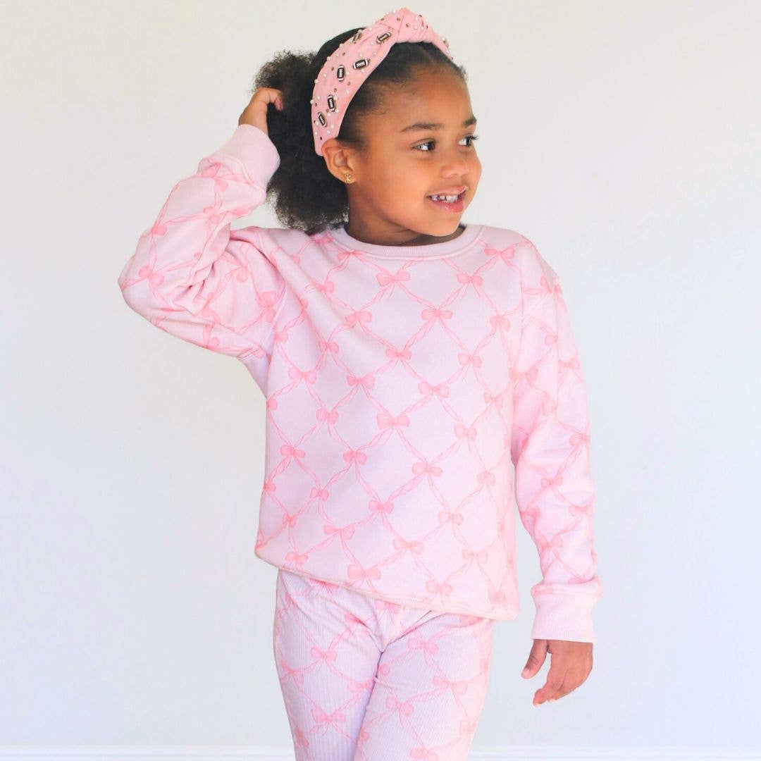 Bow Trellis Sweatshirt - Ballet - Kids Boutique Clothing