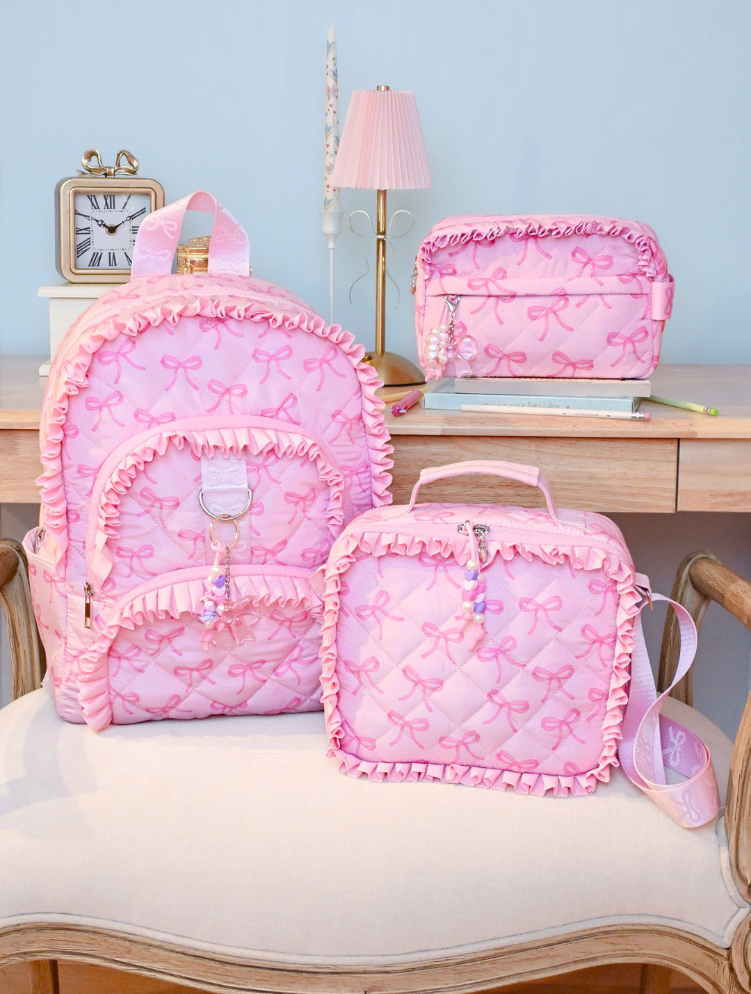 Bow & Ruffle Quilted Lunch Bag