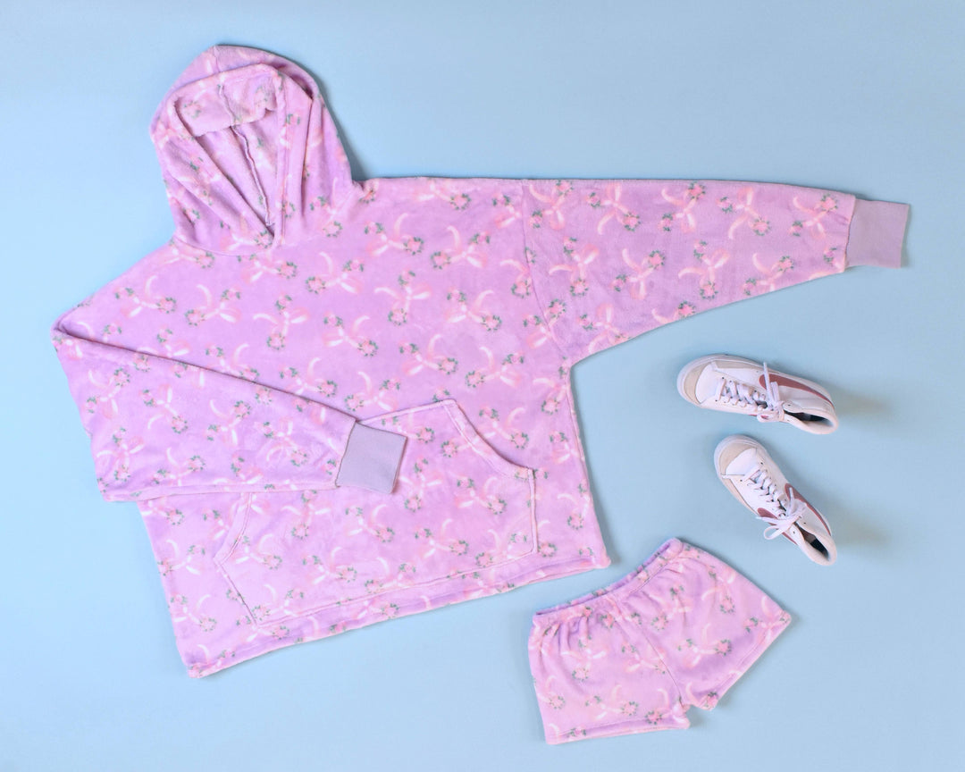 Fleece Printed Pullover Oversized Blanket Hoodie