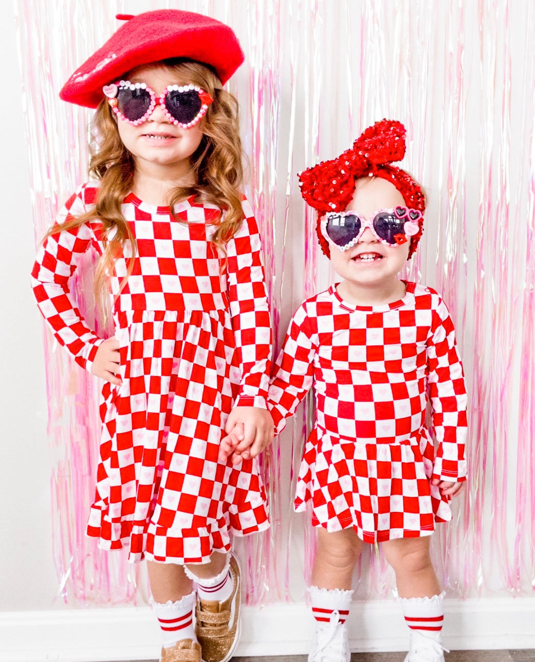 Red Heart Check Bamboo Dress
