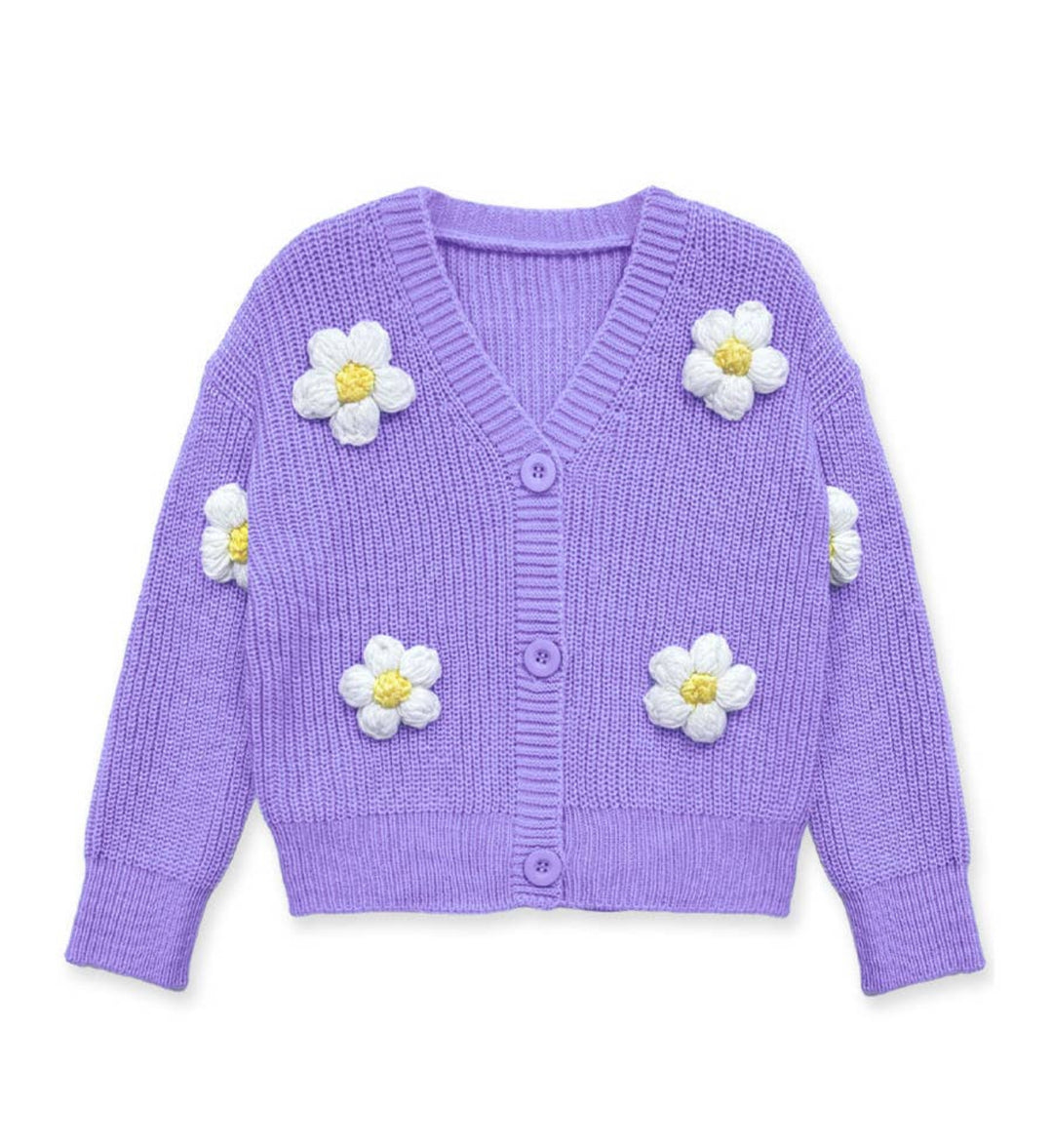 Daisy Cardigan Purple