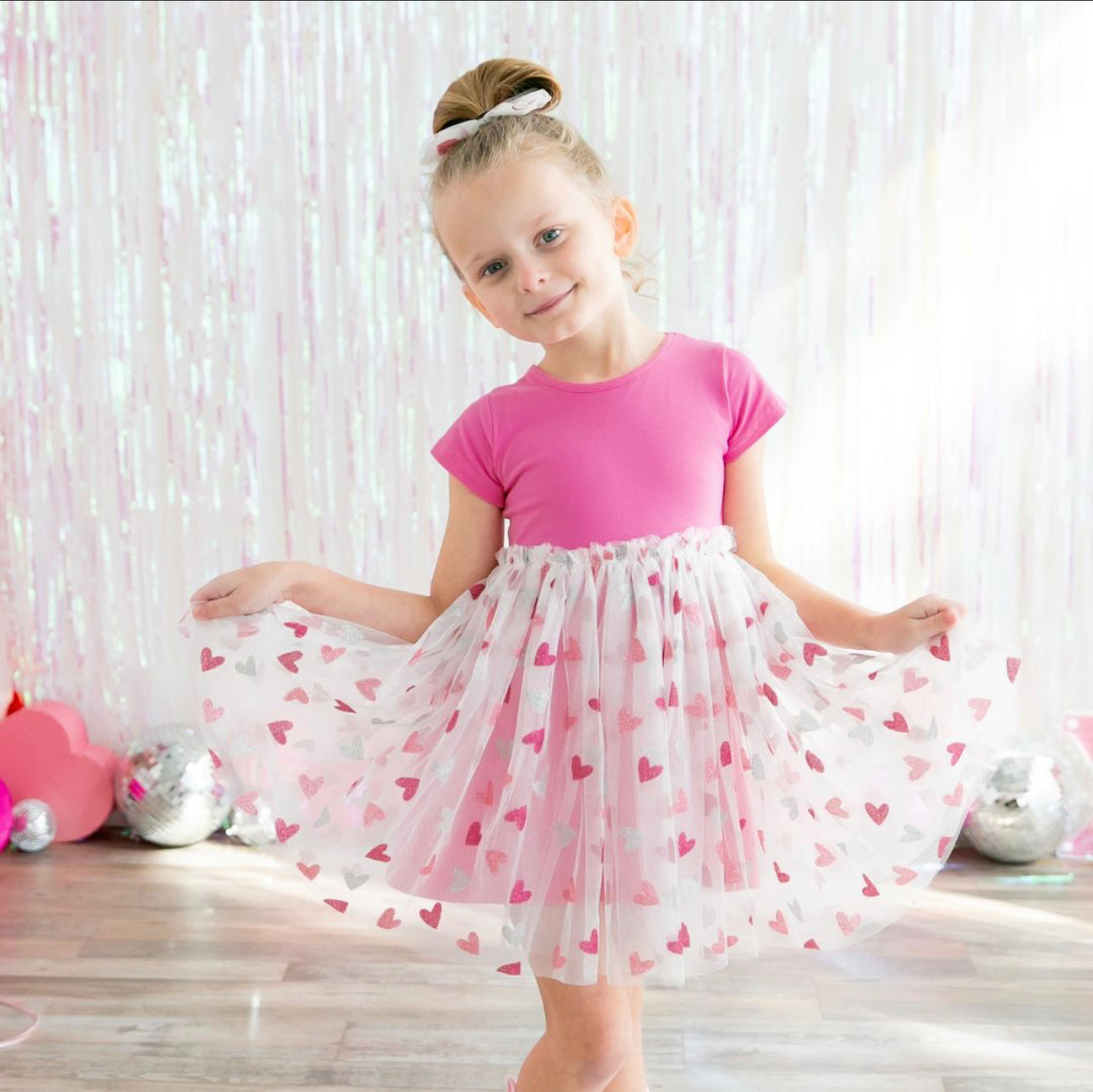 Sweet Wink Glitter Heart Valentines Dress – Sienna's Sunnies