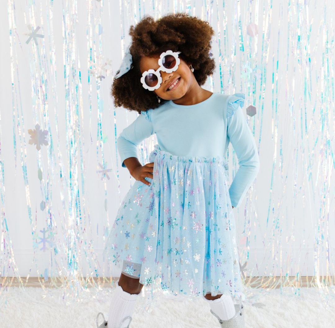 Snow, princess iridescent, long sleeve tutu dress