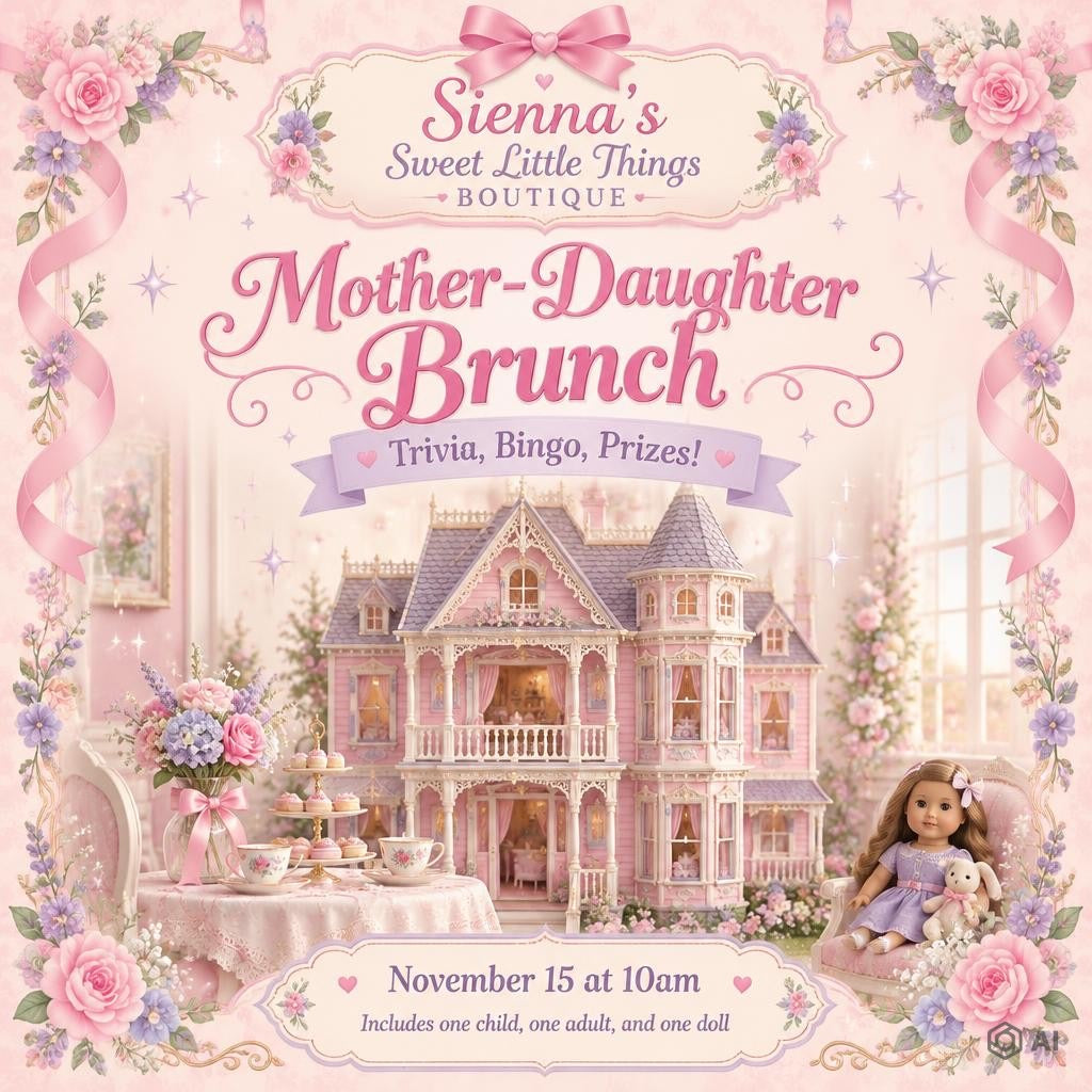 11/15 10am Mother/Daughter (or Grandmother!) American Girl Doll Trivia Brunch