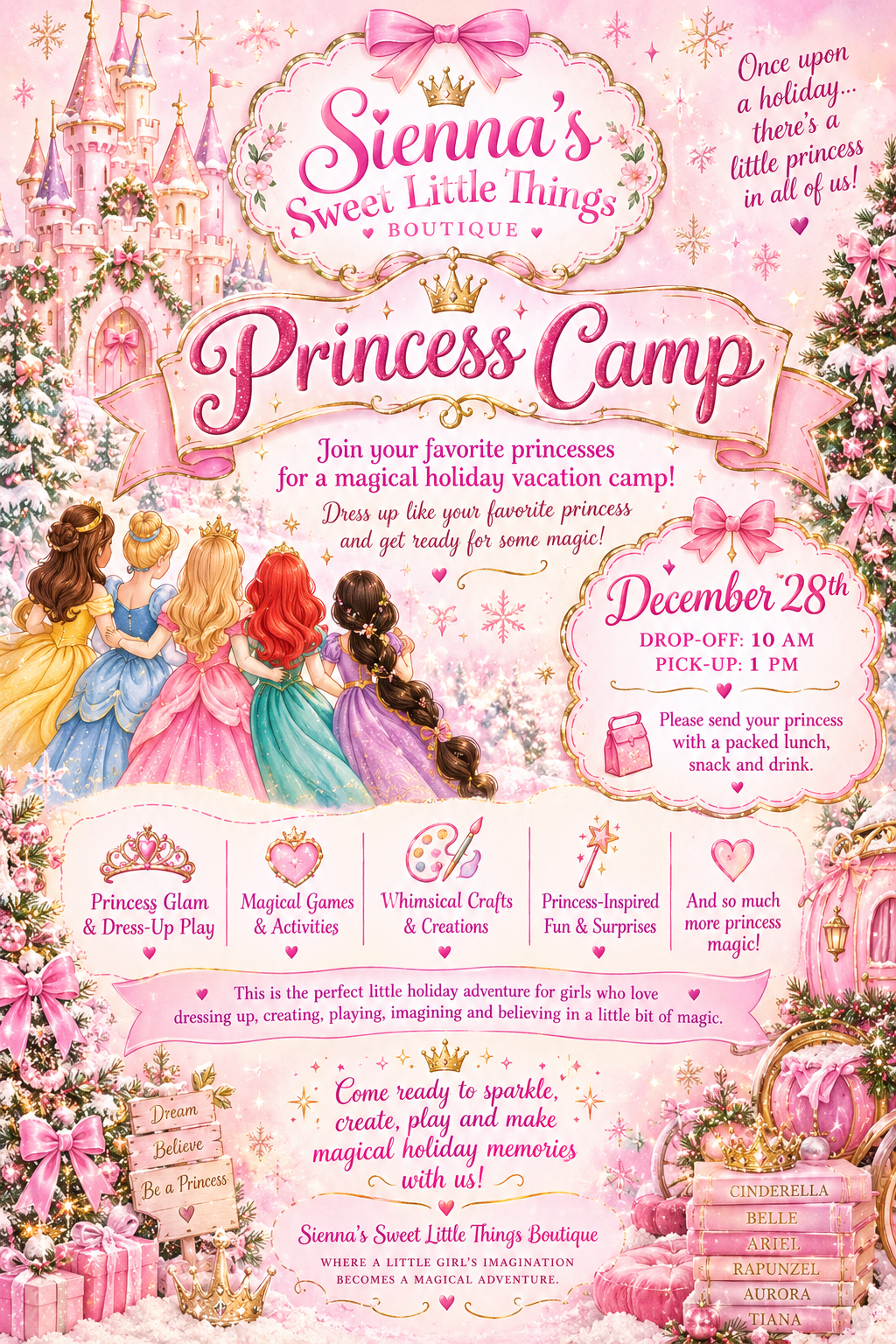12/28 Vacation Camp: Princess ages 4+