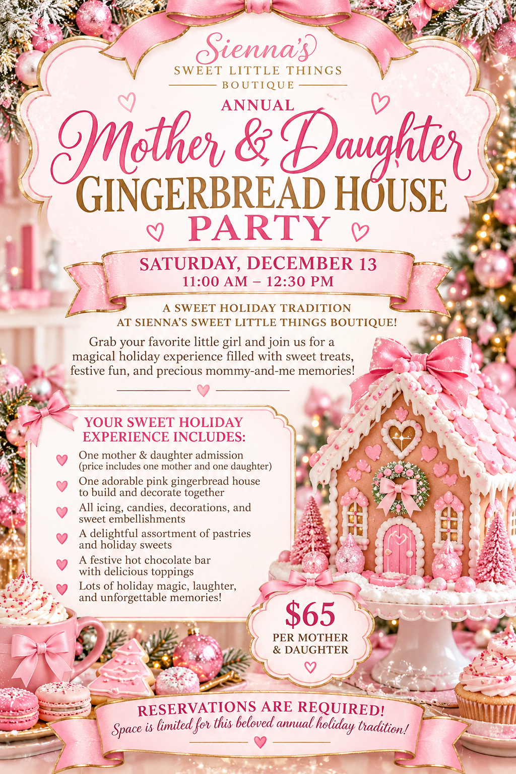 12/13 Annual Mother Daughter Gingerbread House Party