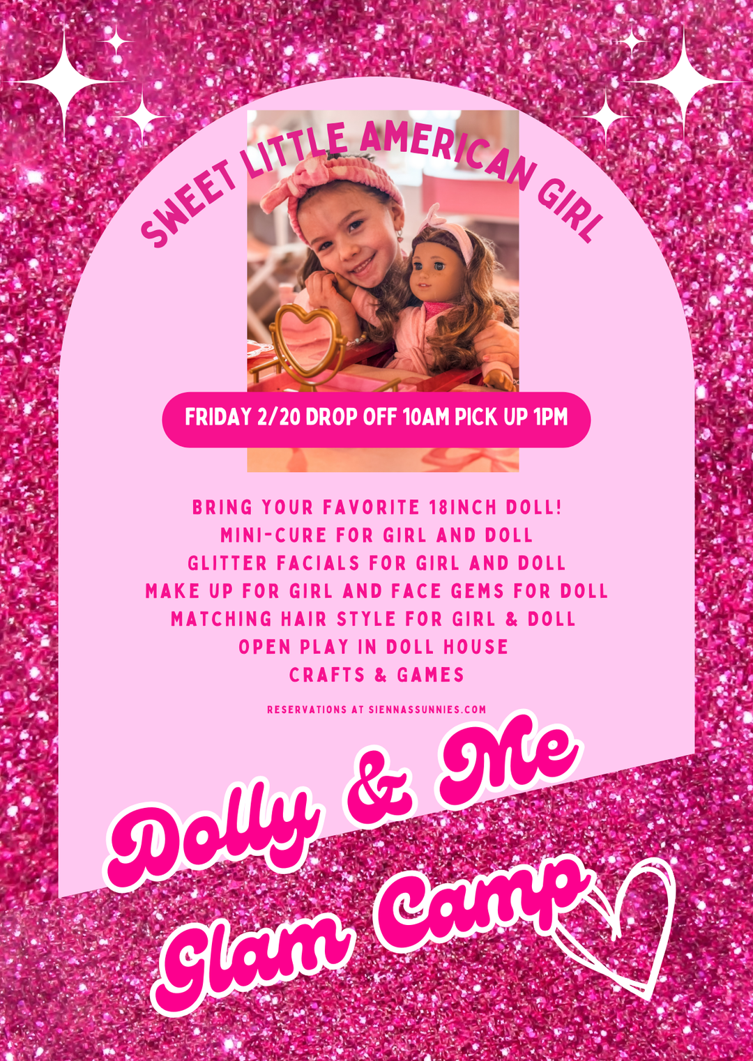 2/20 American Girl Spa Camp 10am-1pm