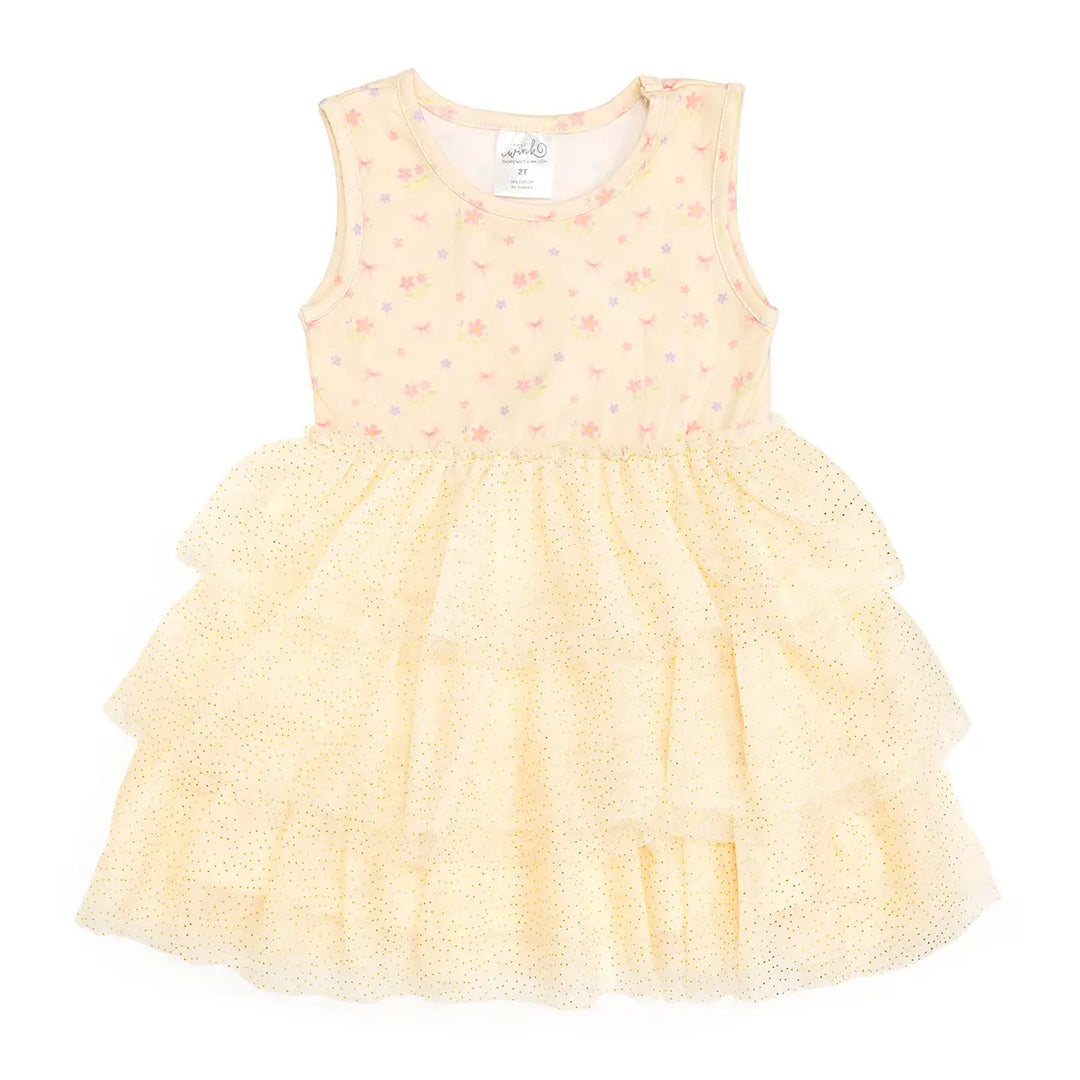 Lemon Floral Tank Tutu Dress
