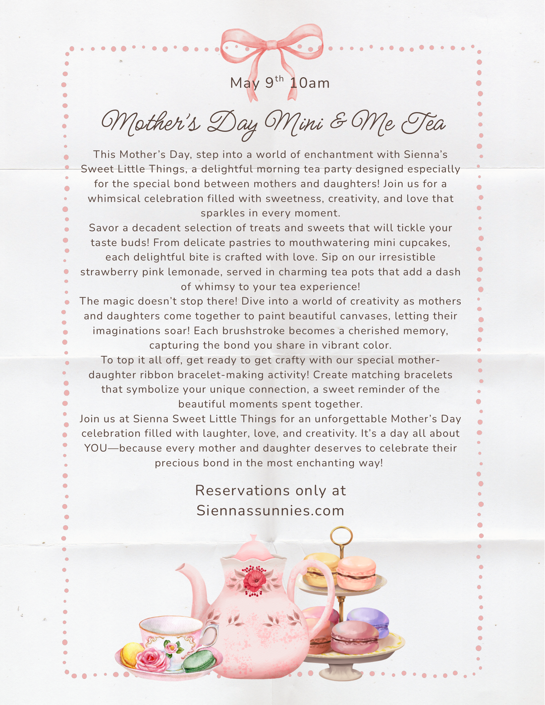 5/9 10am Mother’s Day Tea