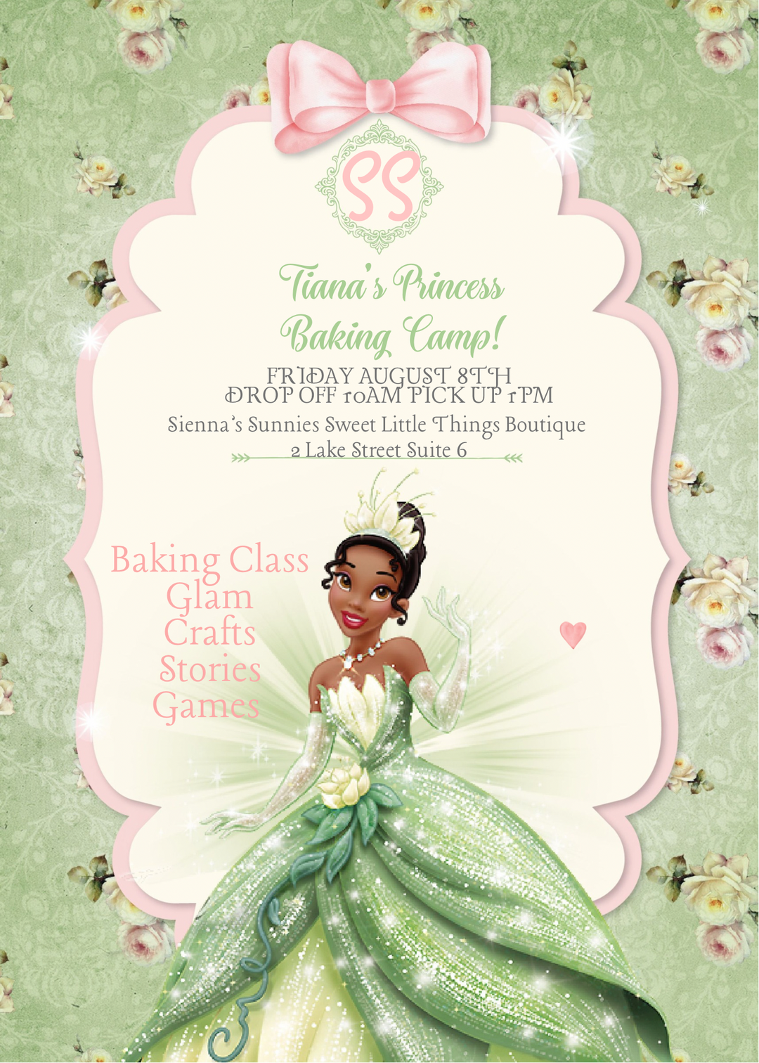 Sweet Little Summer 8/4-8/8 Princess Camp 10am-1pm