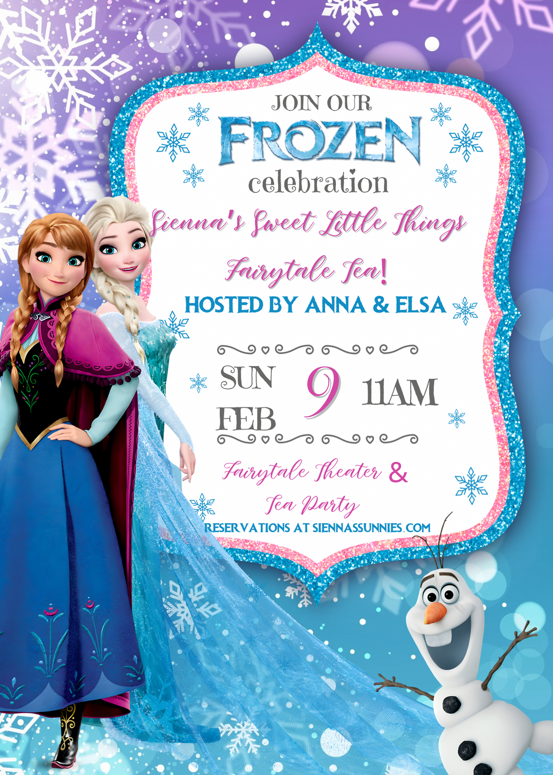 2/9 Fairytale Tea hosted my Anna & Elsa 11am