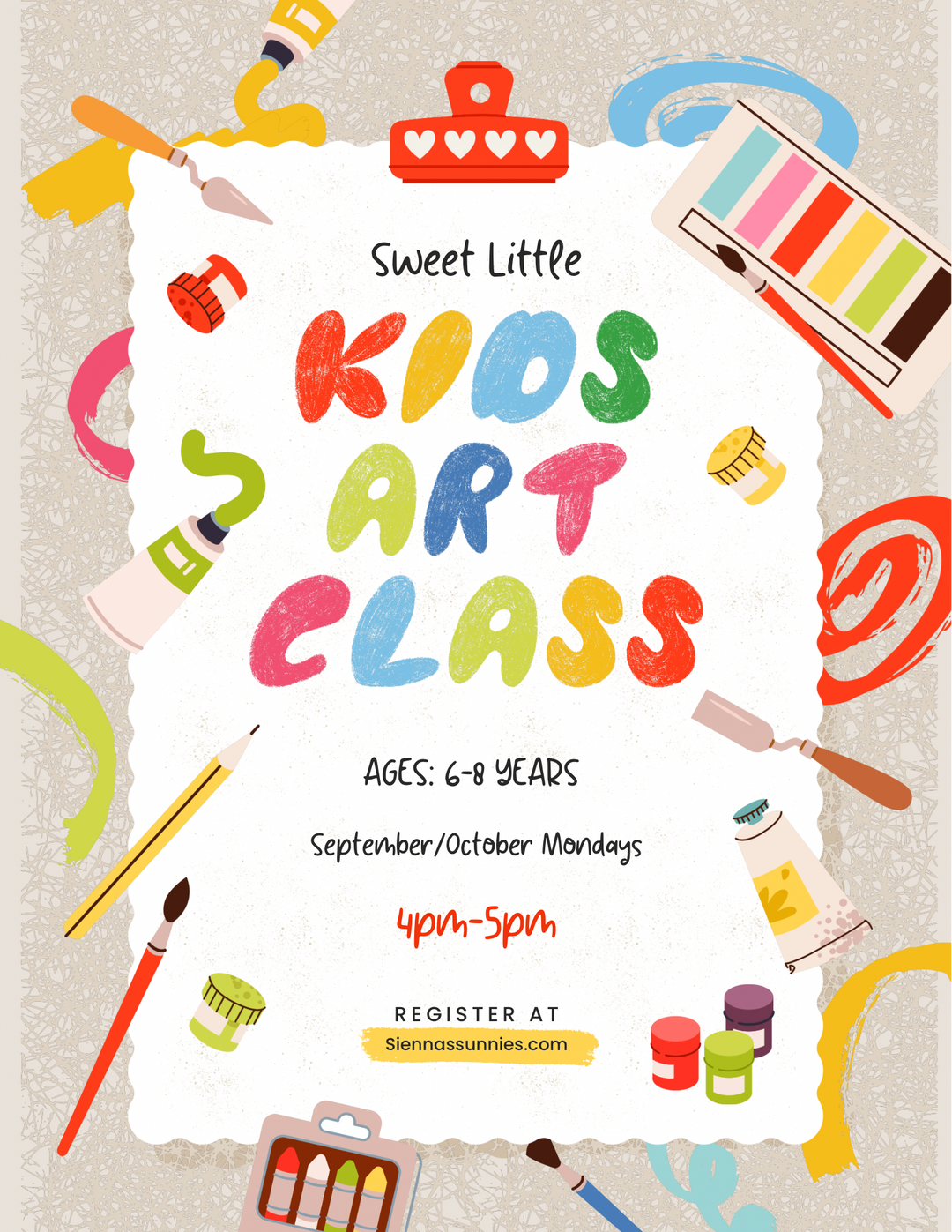 Fall Artventure Club Ages 6-8years