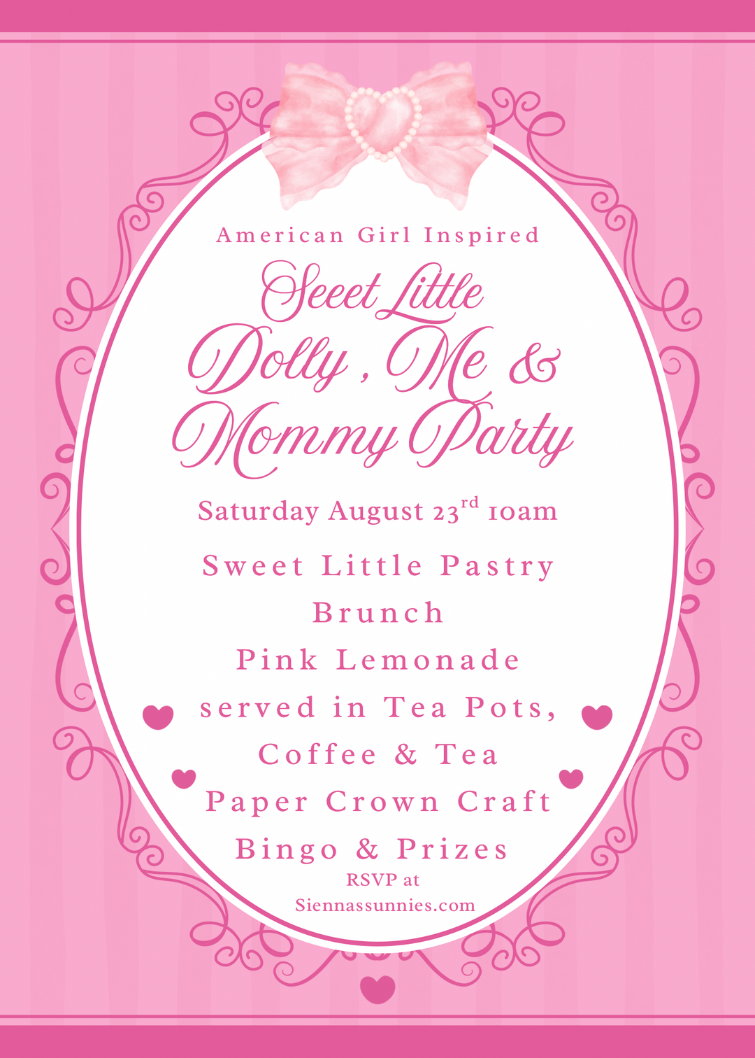 American Girl Inspired Dolly, Mommy & Me Party!