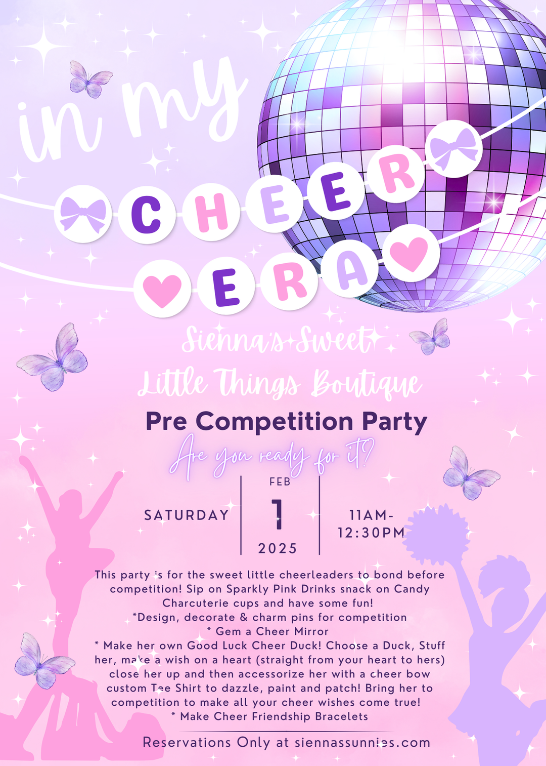 11am  2/1 Pre Competition CHEER Party!