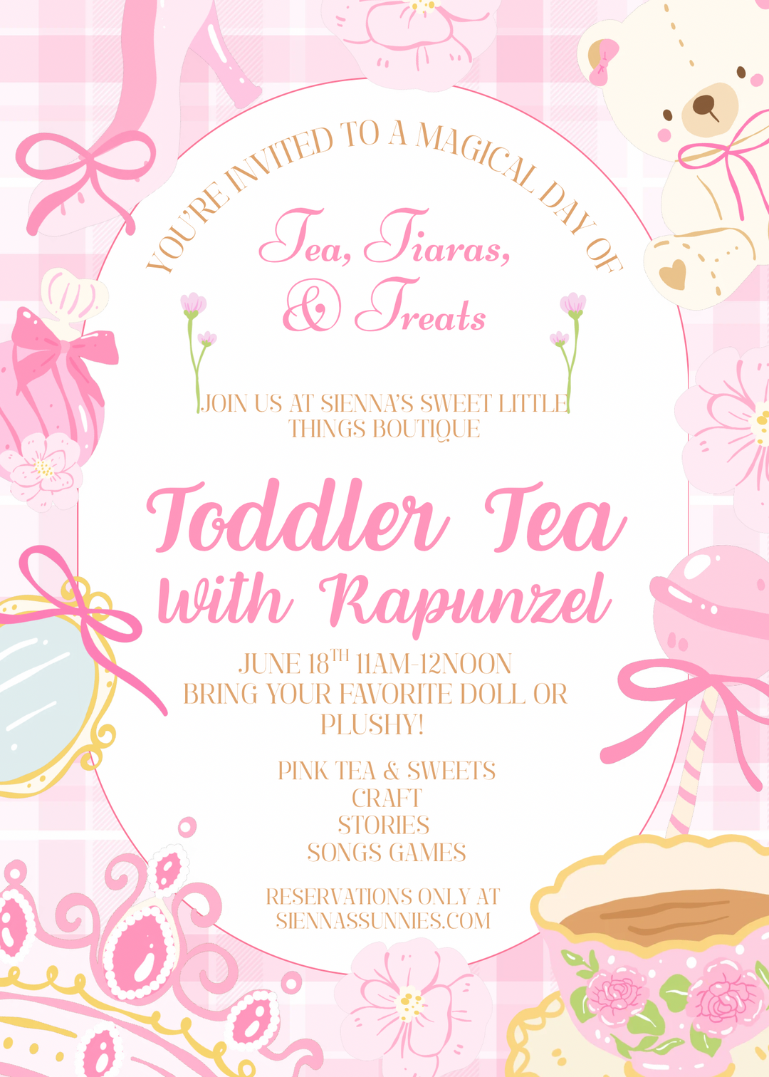 6/18 11am-12noon Toddler Tea With Rapunzel