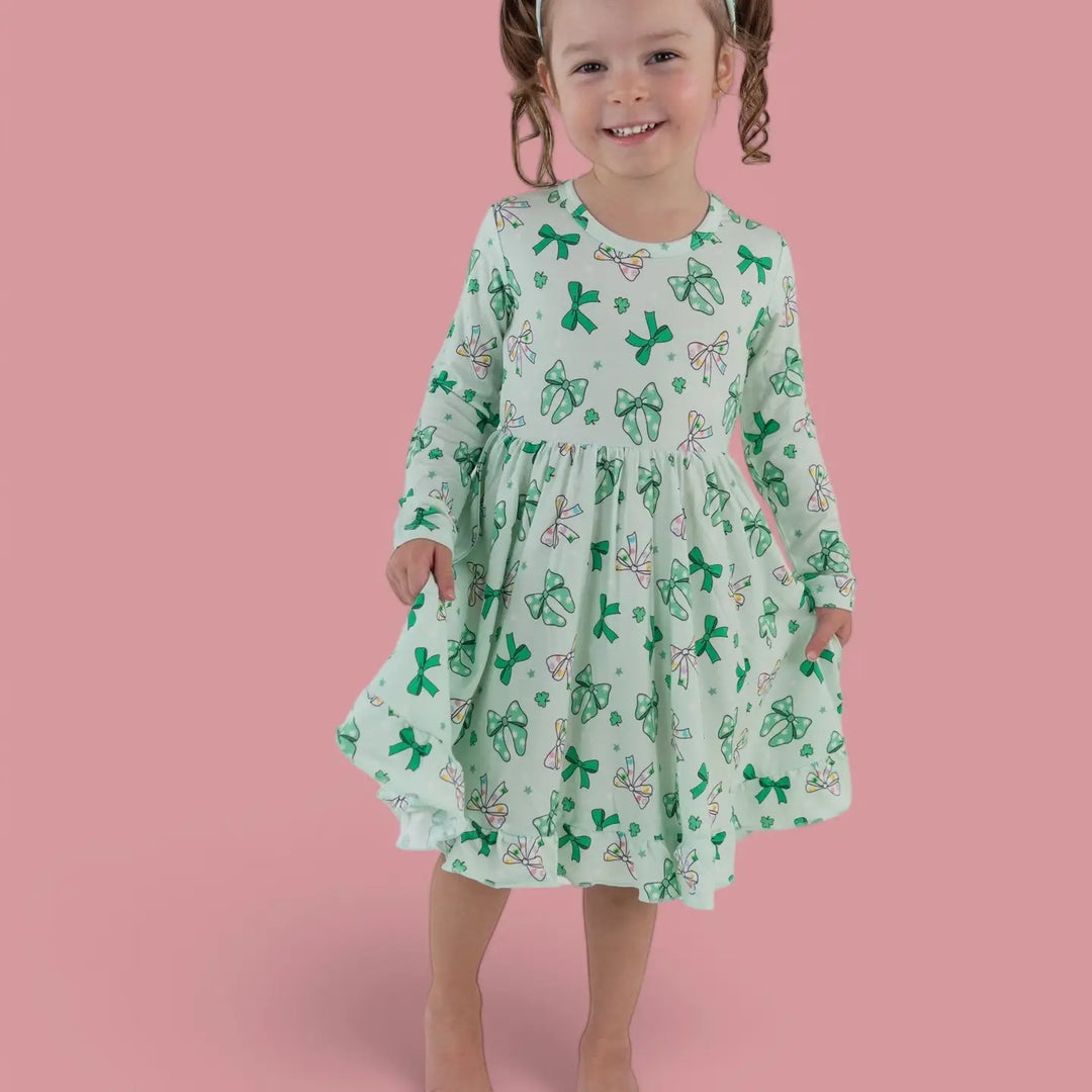 Clover Bows Twirl Dress