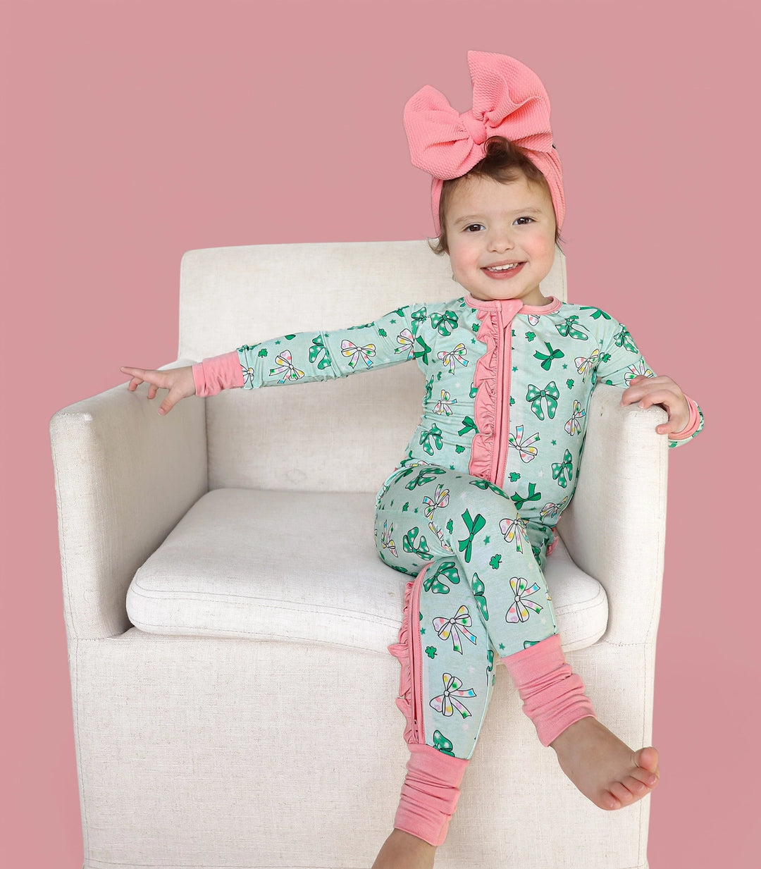 Clover Bows Dream Ruffle Romper