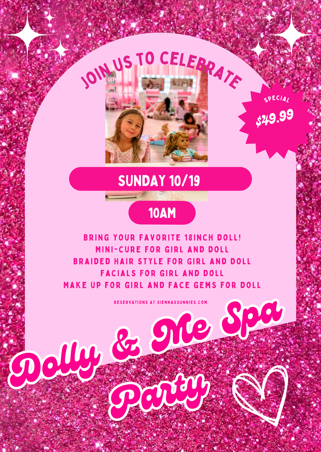 10/19 10am Dolly & Me Spa Party