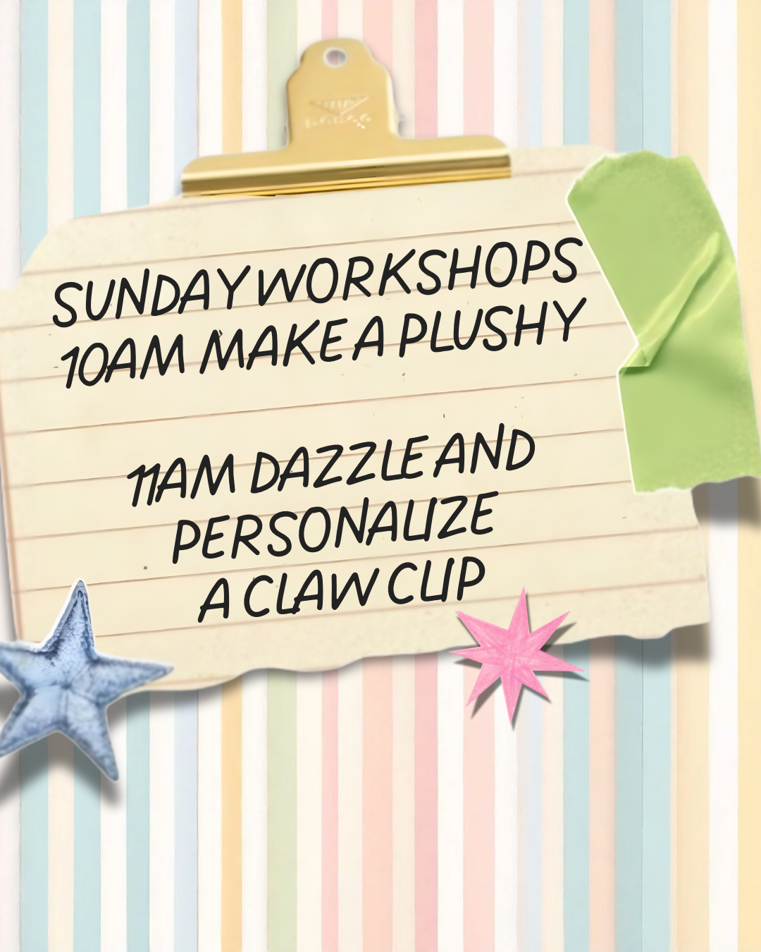 7/26 Sunday Workshops