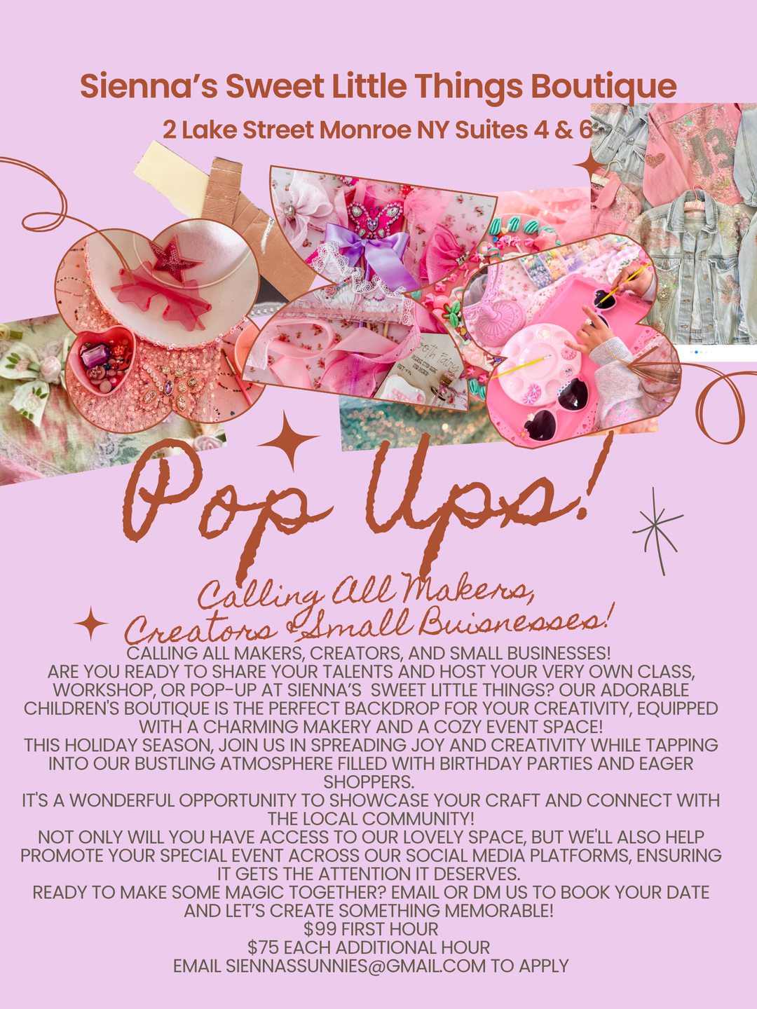 Deposit for Creator, Maker and Small Business Pop Ups!