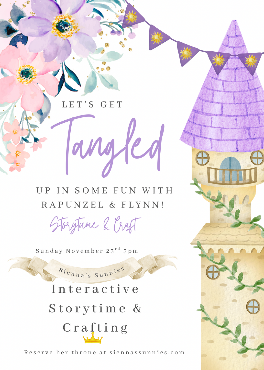 Rapunzel & Flynn’s Interactive Storytime and Crafting Preformance