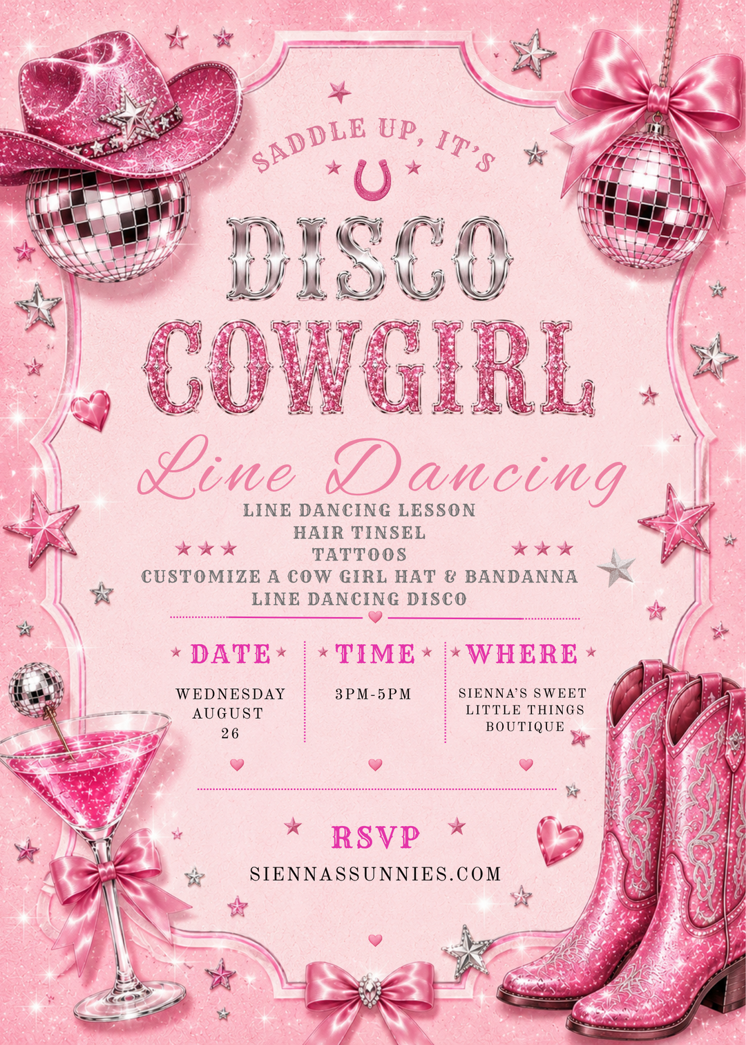 8/26 Line Dancing Disco 3pm-5pm
