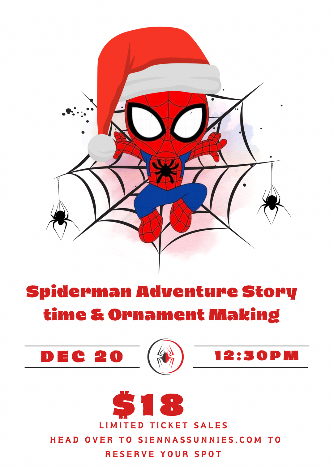 12/20 12:30 Spider-Man’s Ornament Making