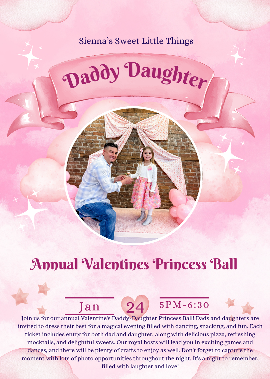 1/24 5pm Annual Daddy Daughter Princess Ball
