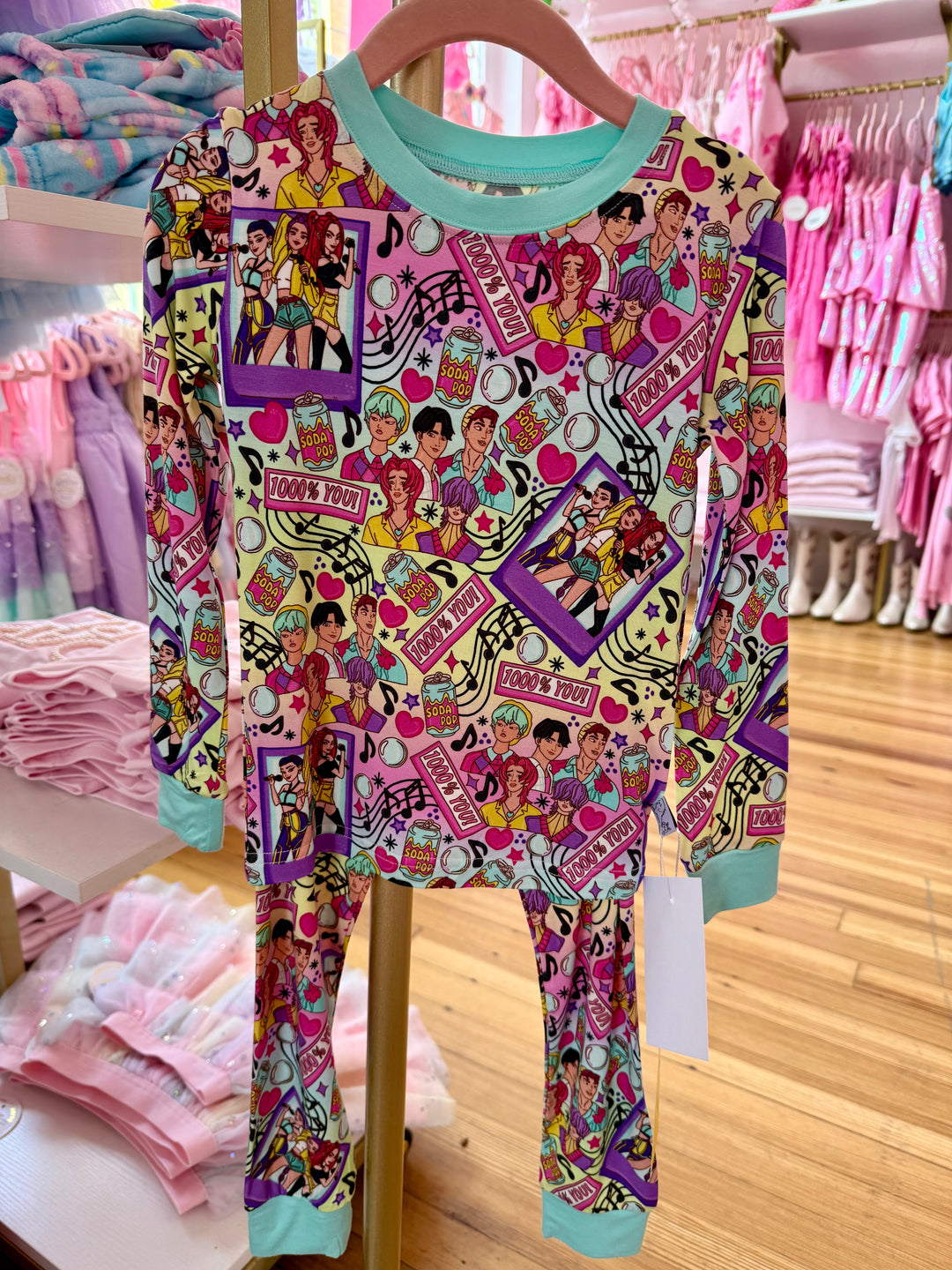 K Pop Teal Bamboo Pajamas