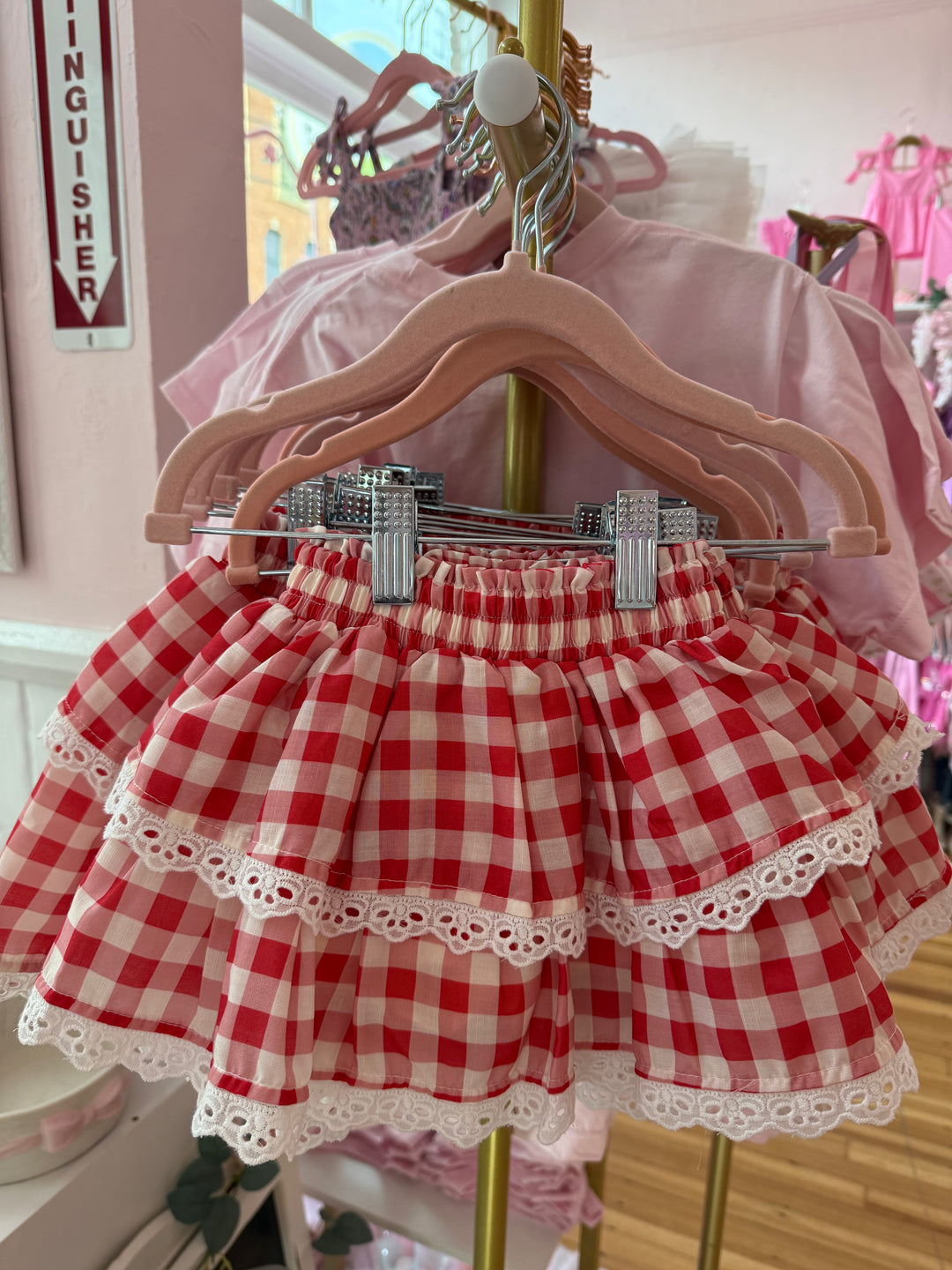 Red Gingham Skort