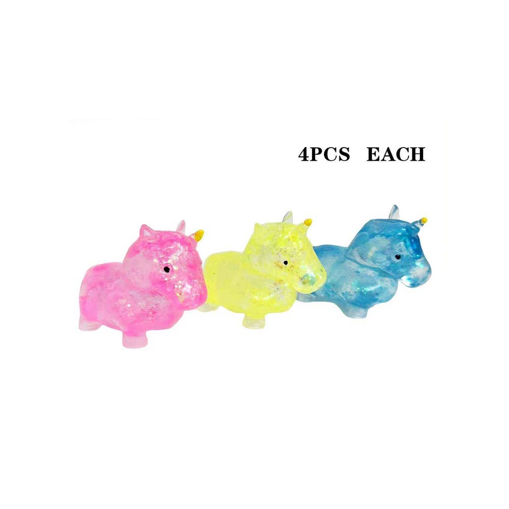 12PCS - Glitter Unicorn Squeeze Squishy Stress Relief Toy