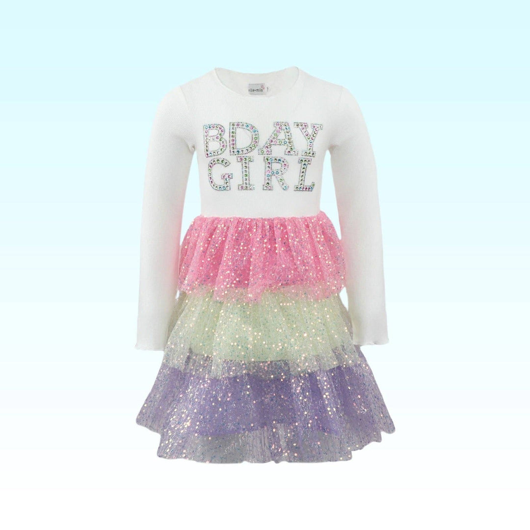 Bday Girl Rhinestone Dress