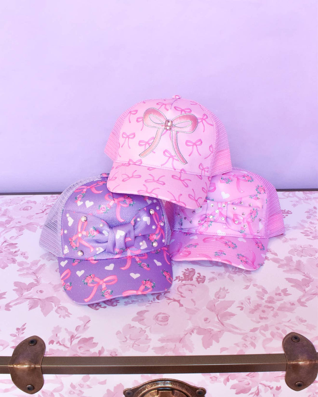 Bow Printed Trucker Hat