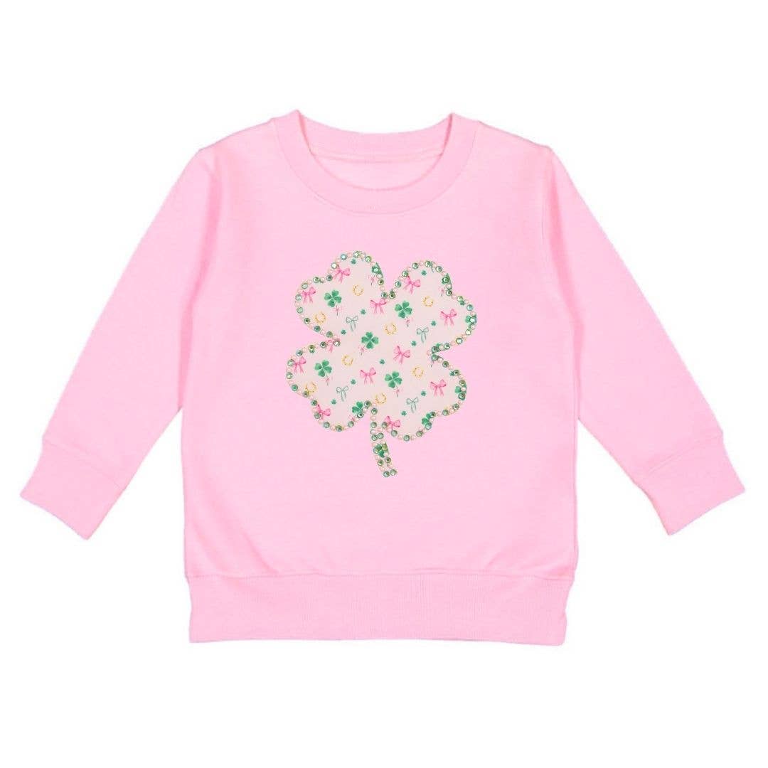 Ditsy Shamrock Patch St. Patrick's Day Sweatshirt - Kids