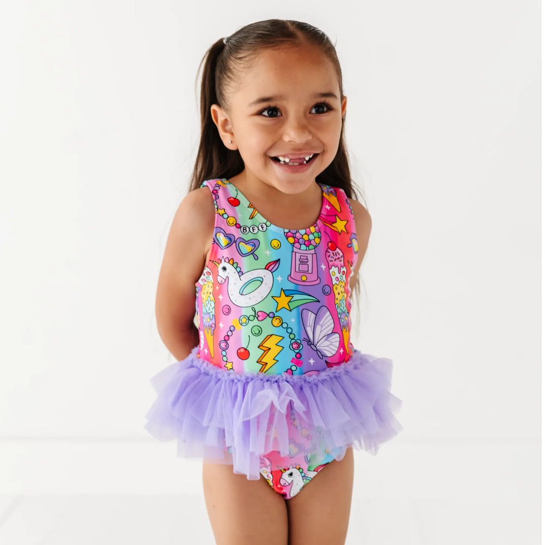 Rocket Lion Girls Swimsuit With Tutu: 5/6