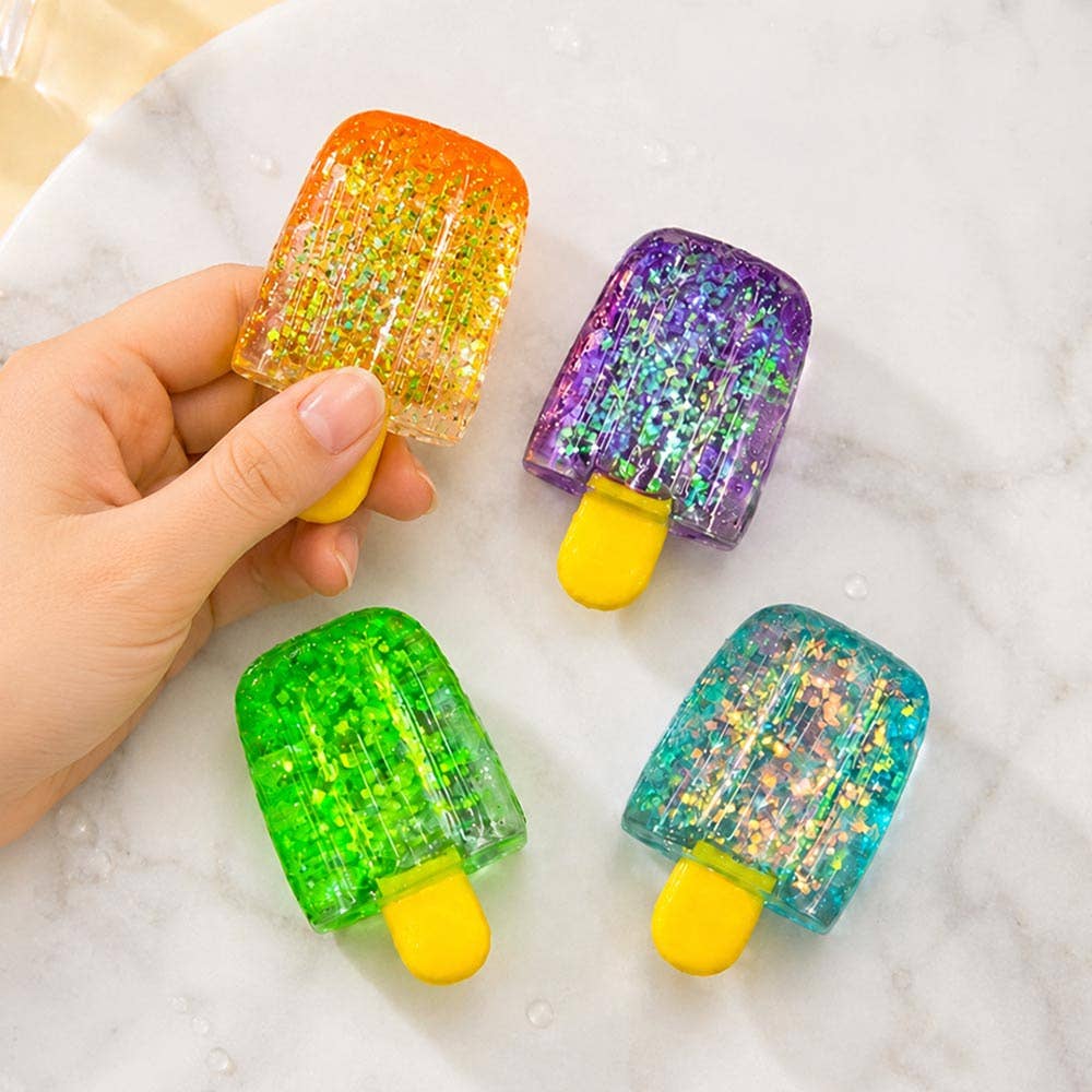12PCS - Glitter Popsicle Squeeze Squishy Stress Relief Toy