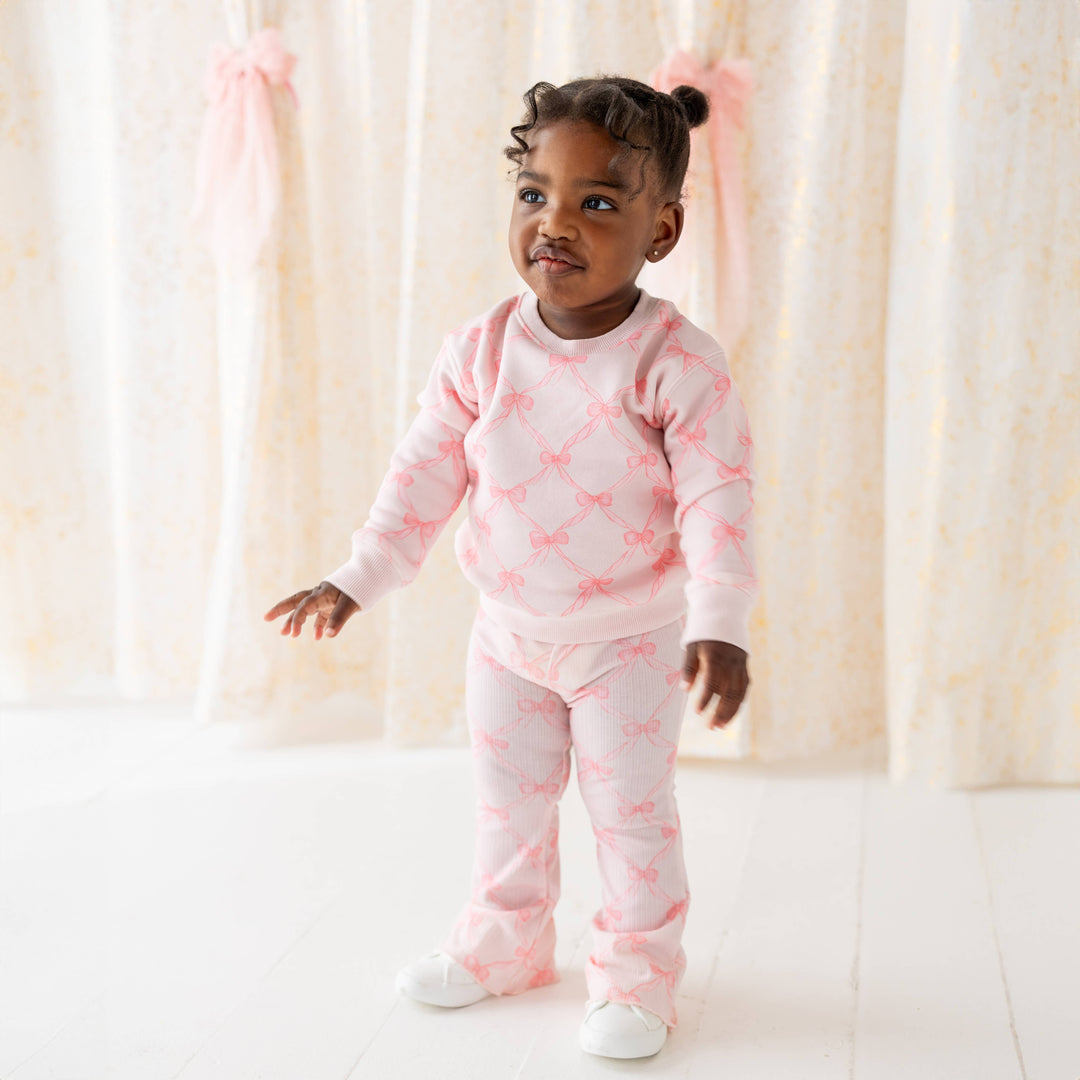 Bow Trellis Sweatshirt - Ballet - Kids Boutique Clothing
