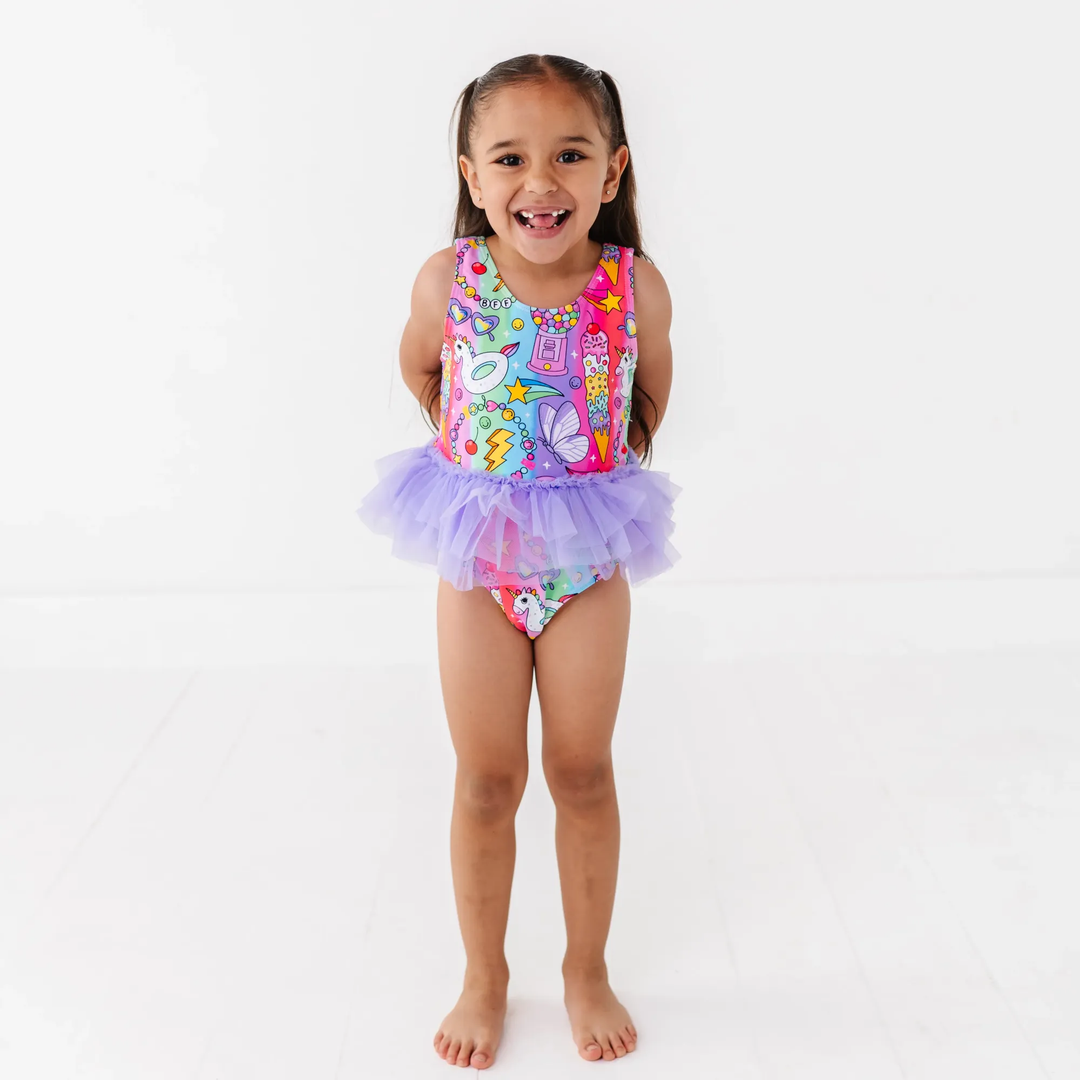 Rocket Lion Girls Swimsuit With Tutu: 5/6