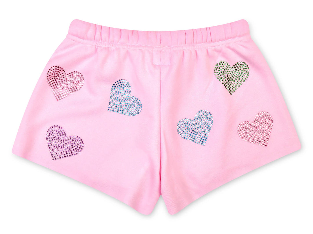 Sparkling Hearts Sweat Shorts (Large (14))