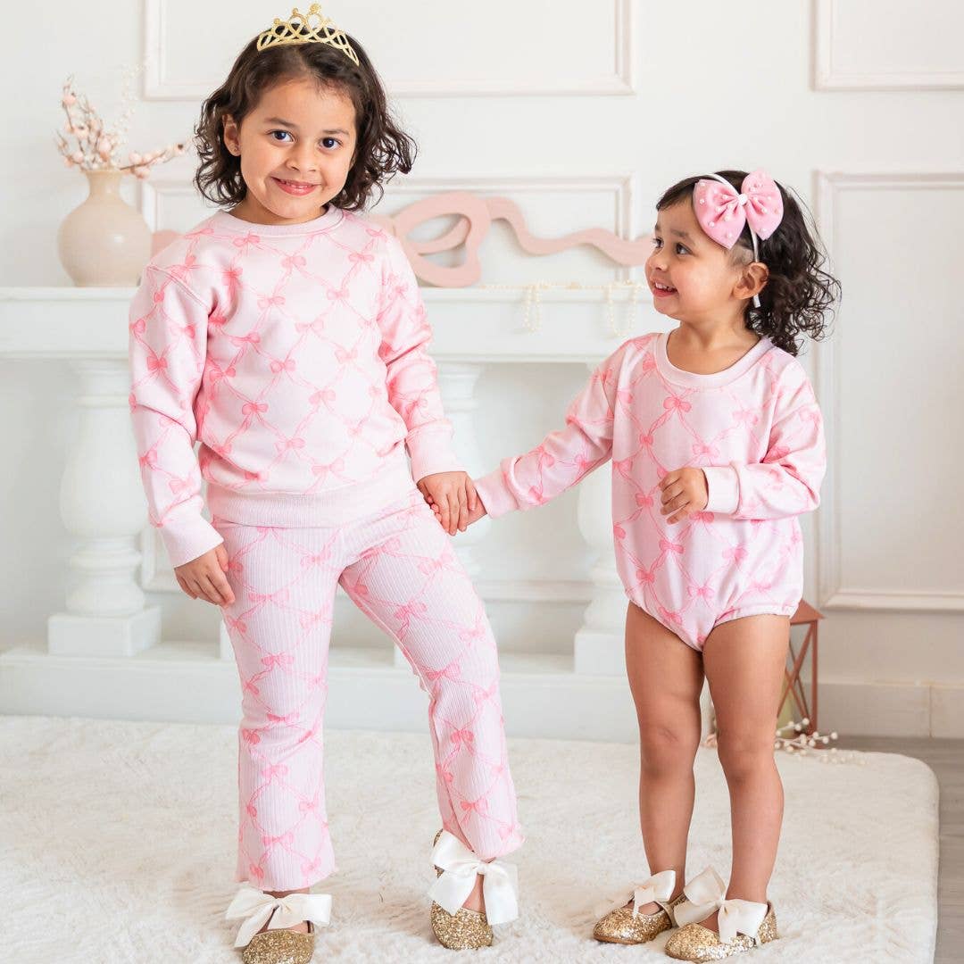 Bow Trellis Flare Legging - Kids Boutique Clothing