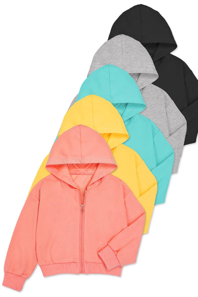 GFJ-3007B Girls Knit Terry Zip-Up Hoodie