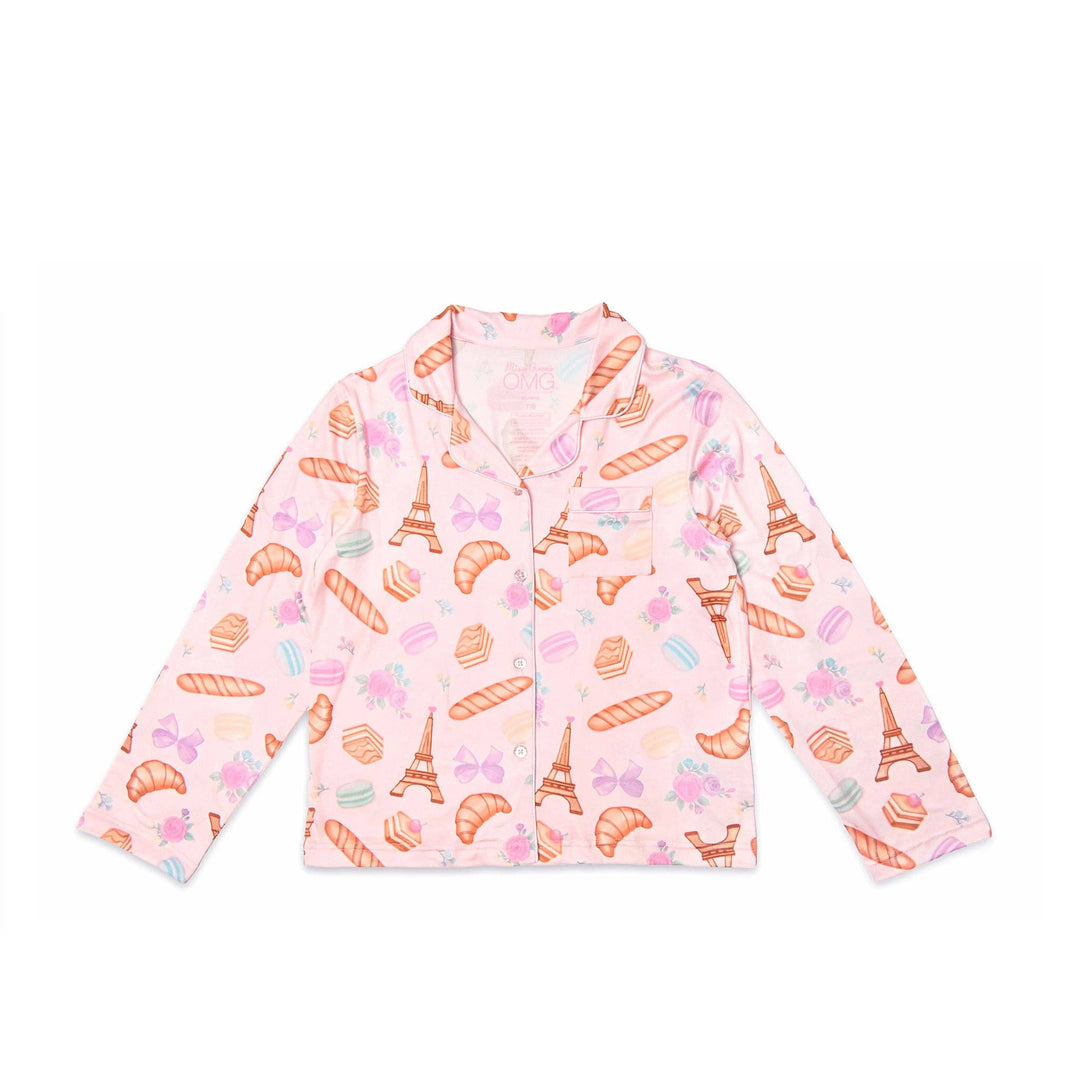 Paris Print Yummy Pajama Set with Headband (4 PACK)