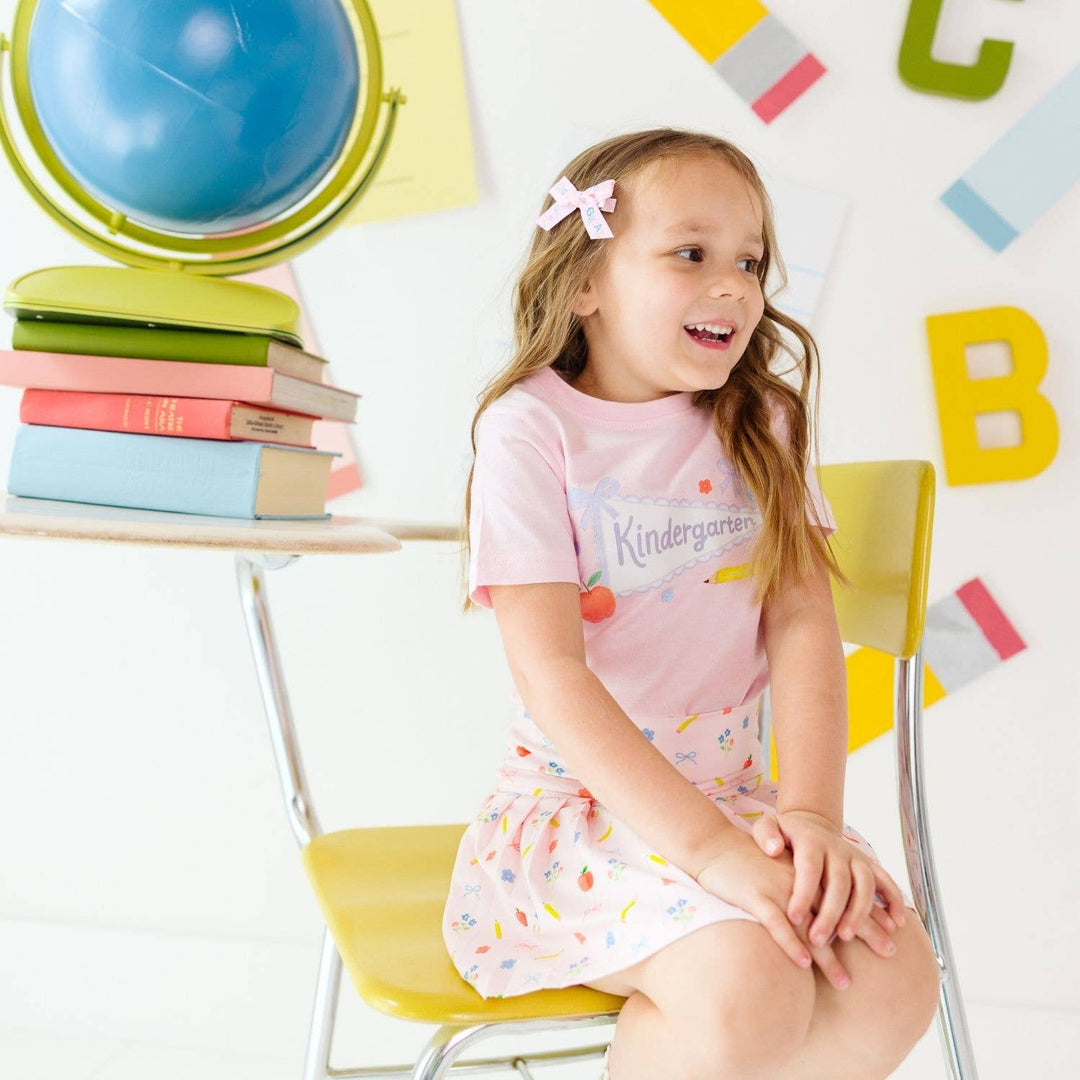Kindergarten Bow Pennant Short Sleeve T-Shirt Back To School