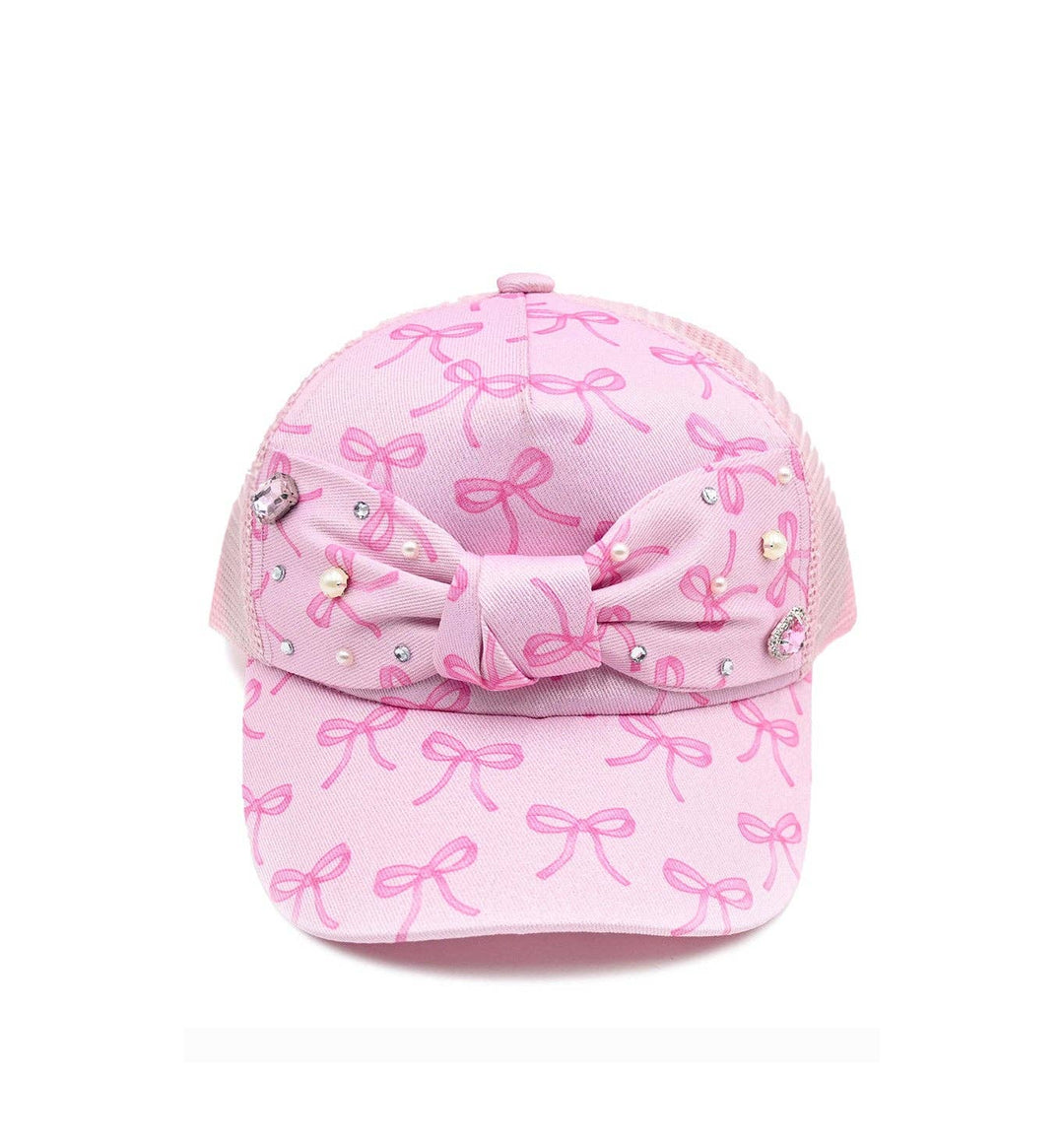 Pink Bow Printed Trucker Hat
