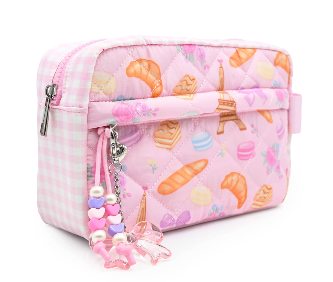 Quilted Paris Printed Pouch
