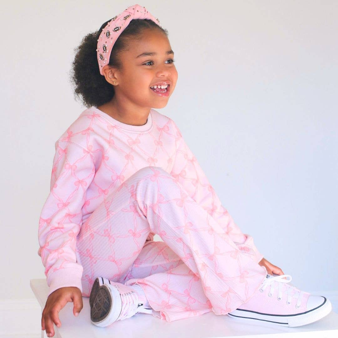 Bow Trellis Flare Legging - Kids Boutique Clothing