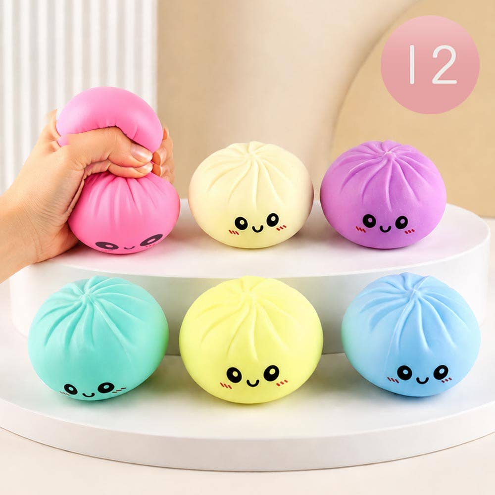 12PCS - Pastel Steamed Bao Bun Dumpling Squeeze Squishy Stress Relief Toy