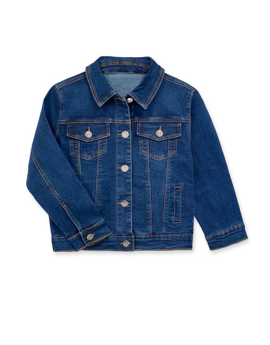 GDJ-23-9622B Girl's Stretch Denim Jacket Basic Cut: Light Denim / 8/10(M)