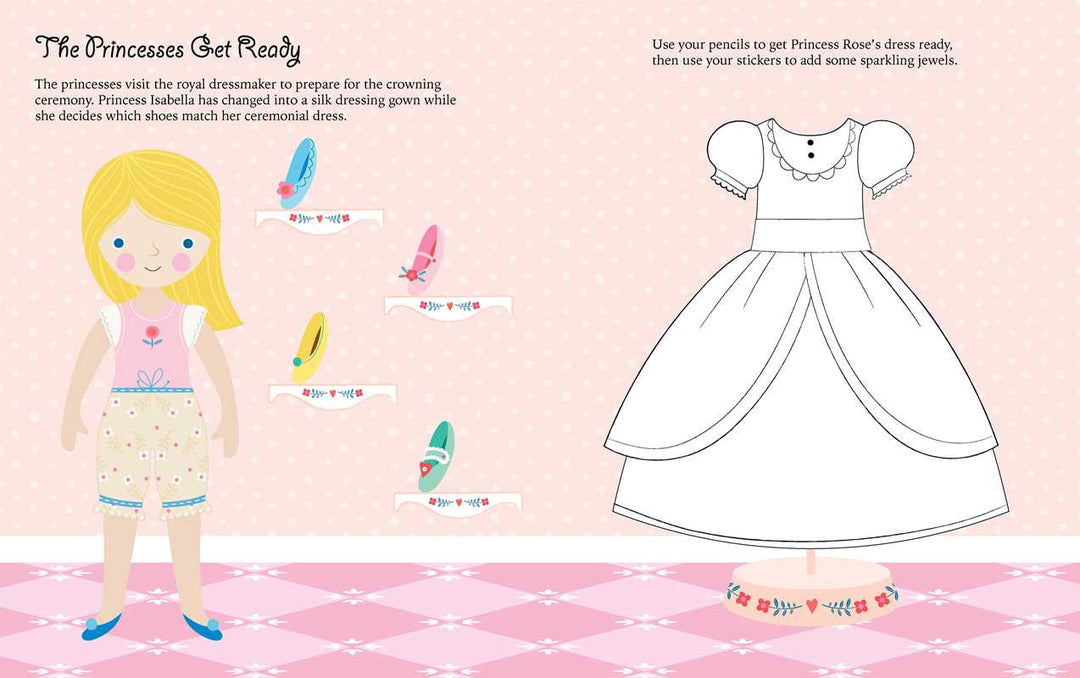 Princesses: Dress-Up Sticker Book by: Paperback; 24 pages / English