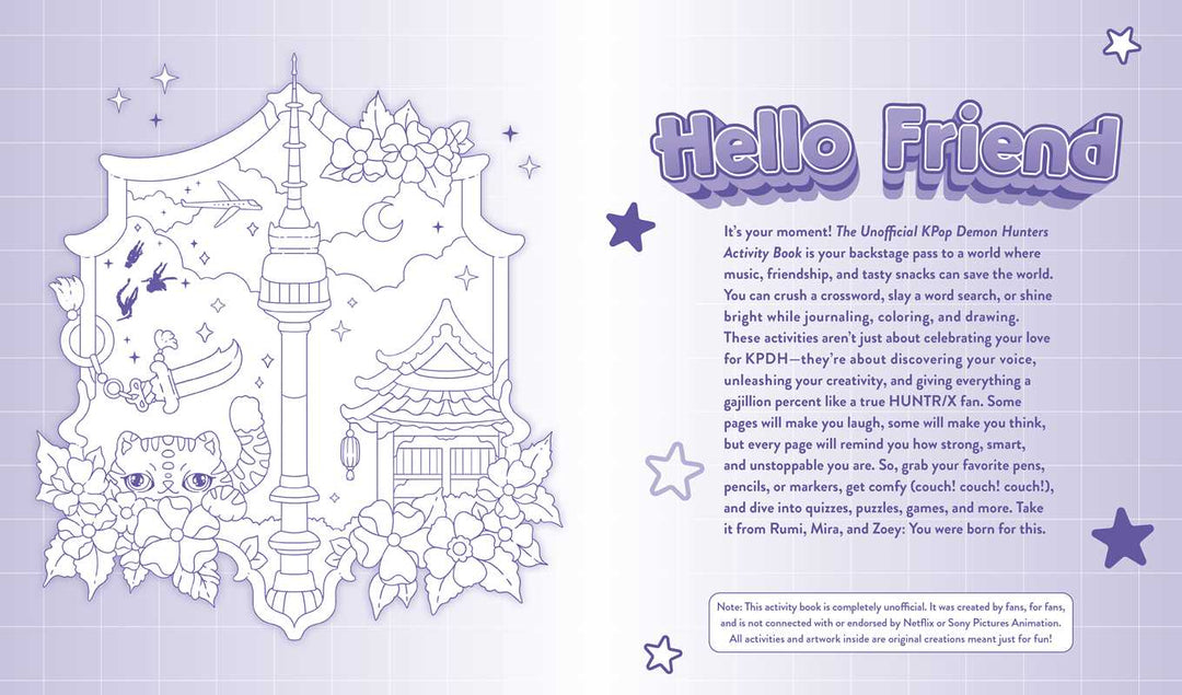 Unofficial KPop Demon Hunters Activity Book by Lila Violet